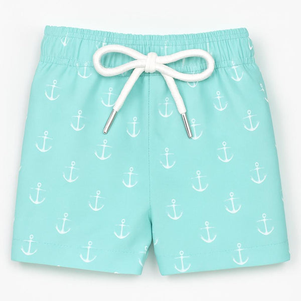 Costume bimbo verde acqua con ancorette