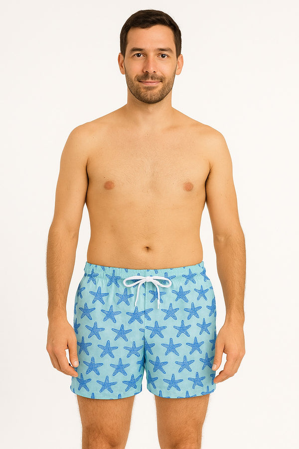 Blue men's costume with starfish