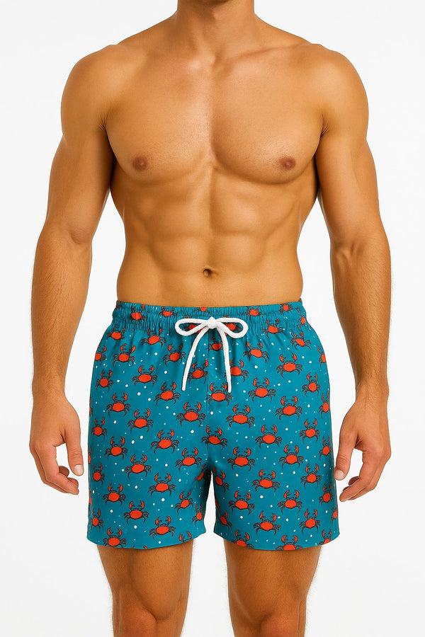 Green men's costume with crabs