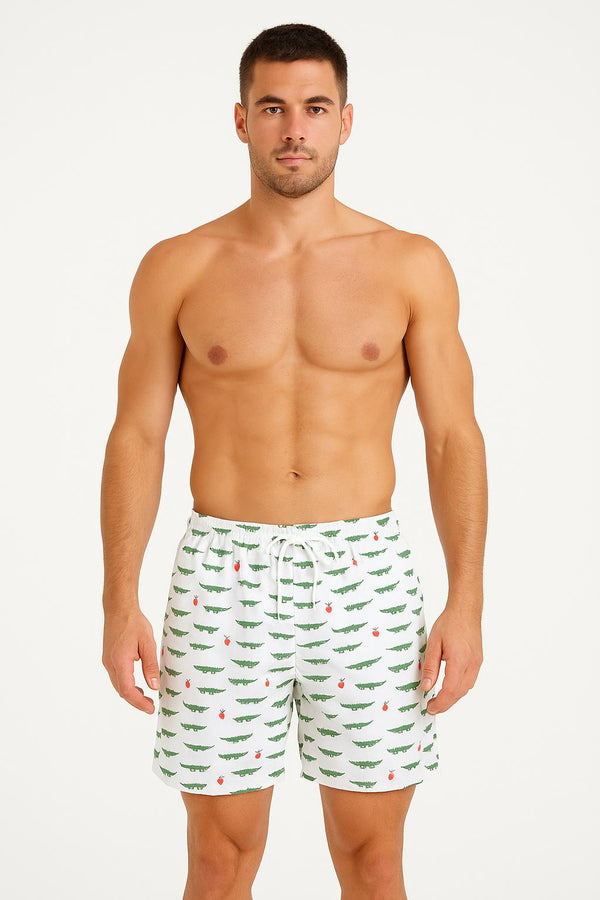 White men's costume with crocodiles