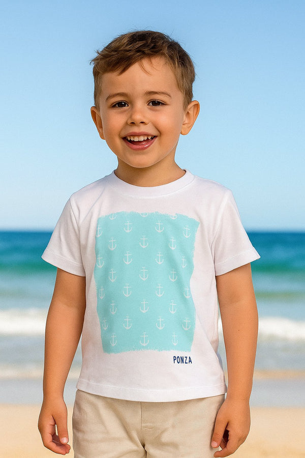 Baby T-shirt with anchors