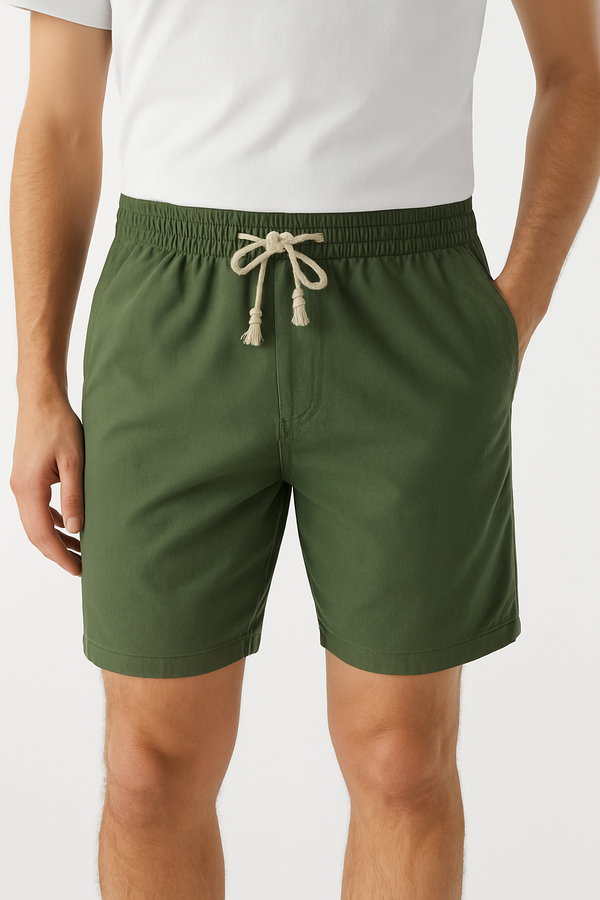 Pantaloncino verde in lino 100%