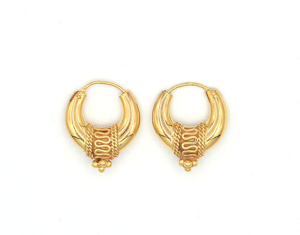 Orecchini a cerchio in argento 925% placcati in oro